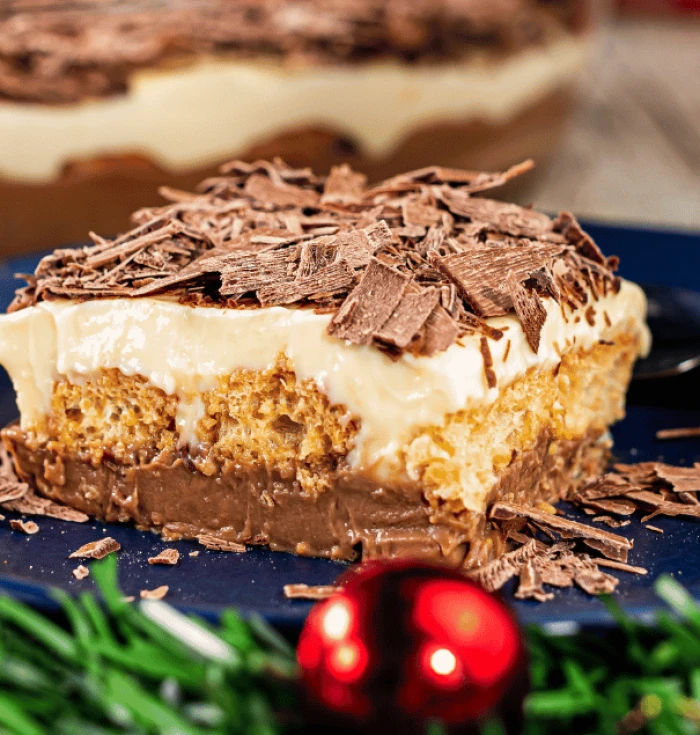 Casadinho natalino com creme de leite e  chocolate