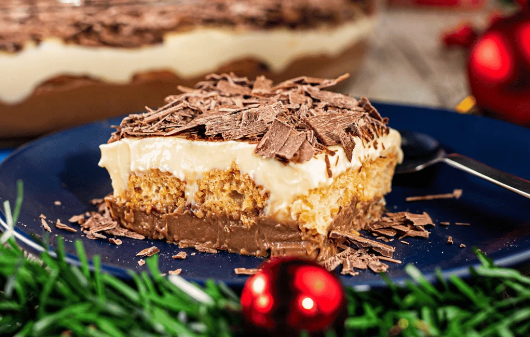 Casadinho natalino com creme de leite e  chocolate